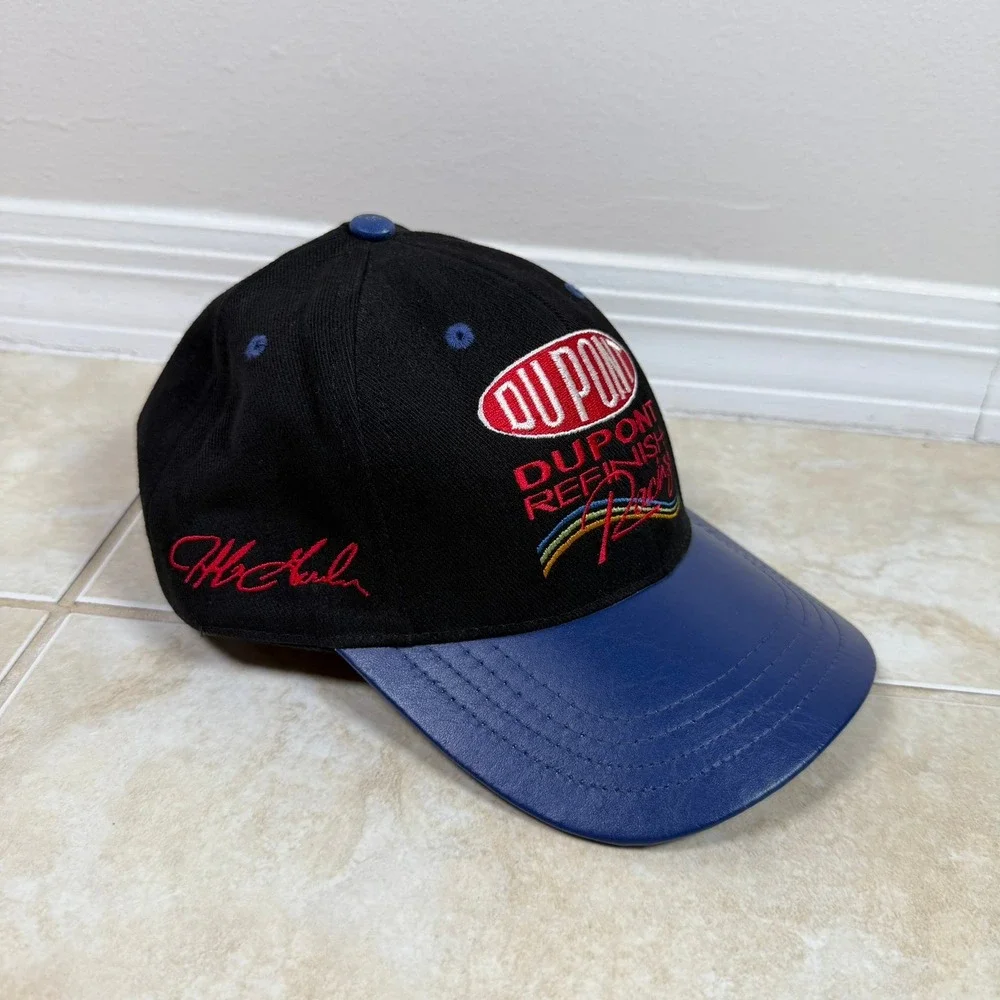DuPont Refinish Racing Leather Brim Jeff Gordon Jeff Hamilton Hat Black Blue
